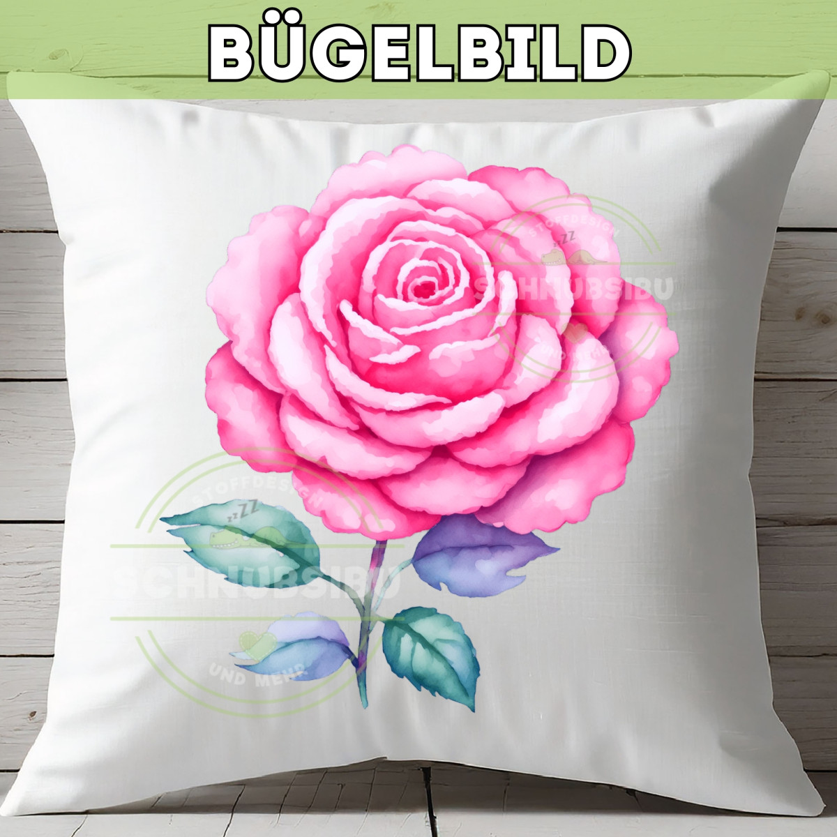 Bügelbild Rose